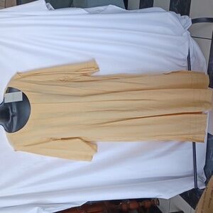 Poetry Scoop-Neck Dress in soft yellow, sz 14